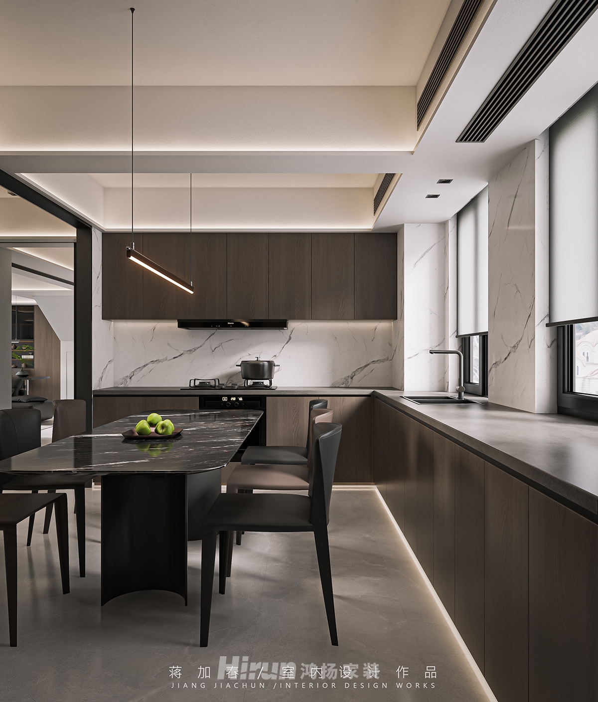 越秀星悅城175㎡雅致現(xiàn)代復(fù)式 裝修案例效果圖-3