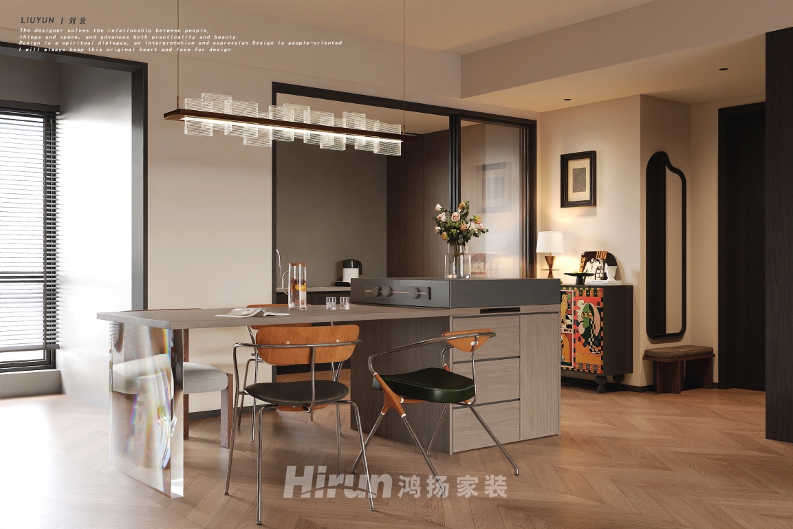 棲山悅府150㎡復古風潮四居室 裝修案例效果圖-4