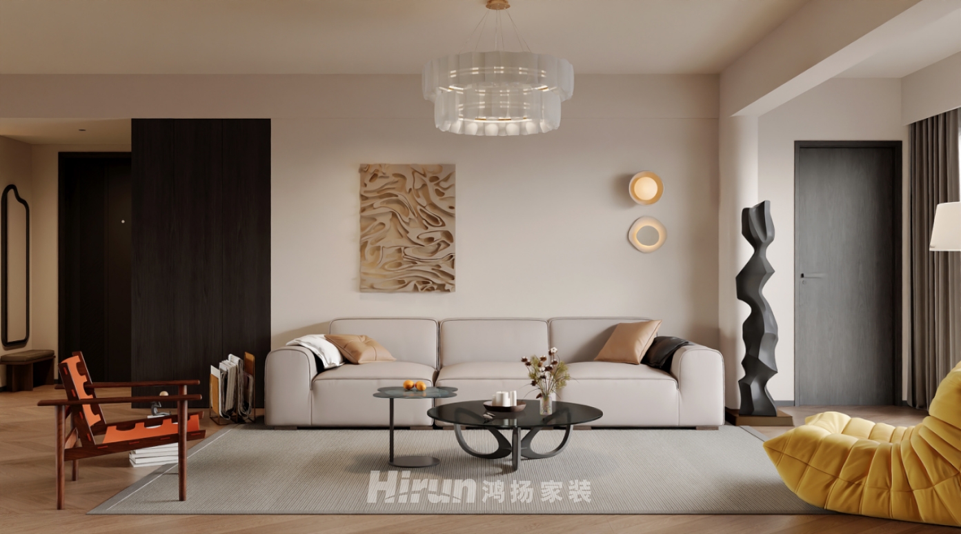 棲山悅府150㎡復古風潮四居室 裝修案例效果圖-2