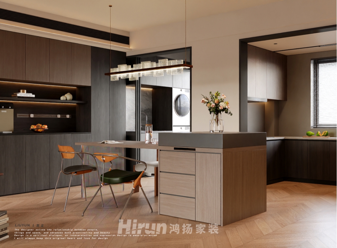 棲山悅府150㎡復古風潮四居室 裝修案例效果圖-3