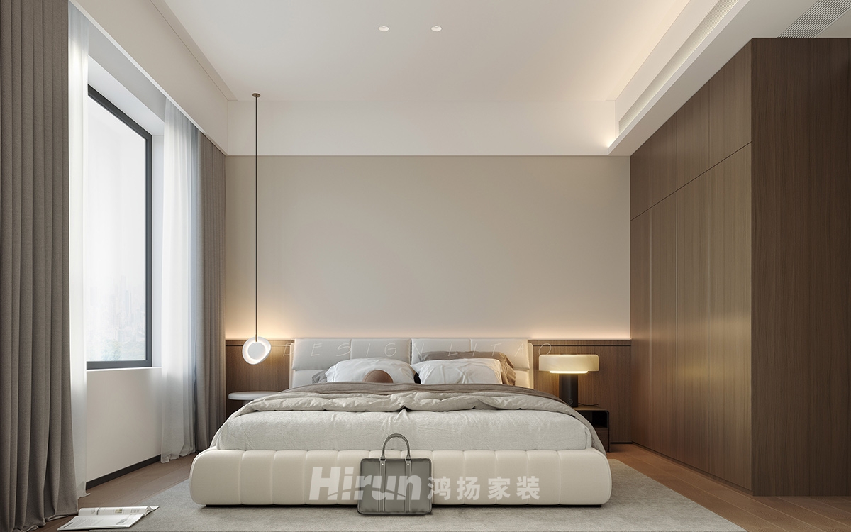 萬科松湖天地260㎡雅致現(xiàn)代四居室 裝修案例效果圖-6