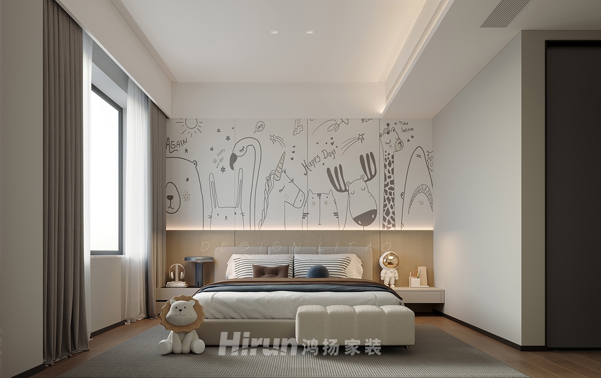 萬科松湖天地260㎡雅致現(xiàn)代四居室 裝修案例效果圖-2