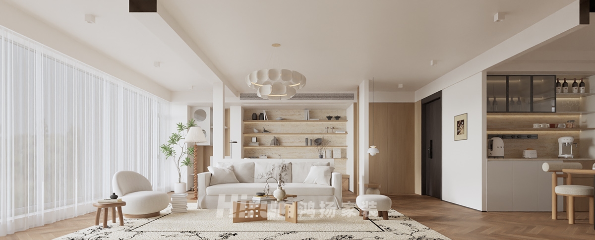 五礦萬(wàn)境松雅134㎡北歐之光三居室 裝修案例效果圖-3