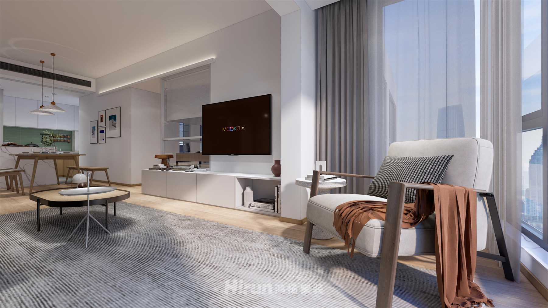 華潤(rùn)桃園里100㎡北歐之光三居室 裝修案例效果圖-12