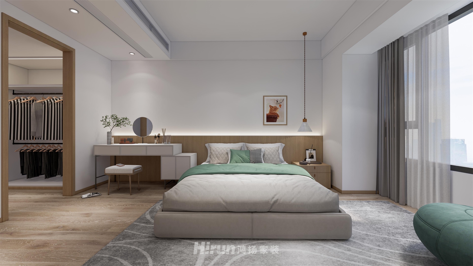 華潤(rùn)桃園里100㎡北歐之光三居室 裝修案例效果圖-11