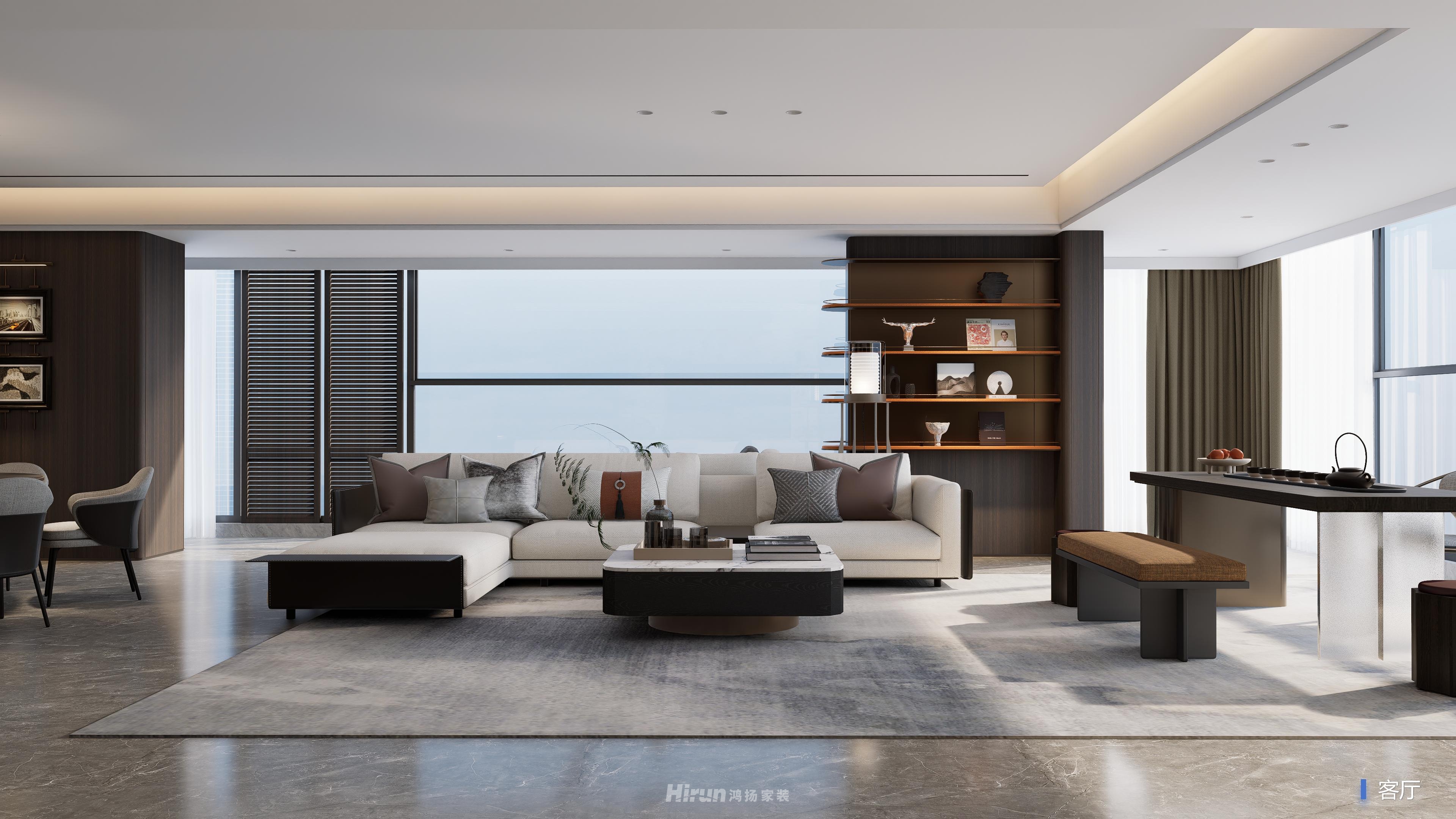 建投·御湖印220㎡雅致現代大平層 裝修案例效果圖-5