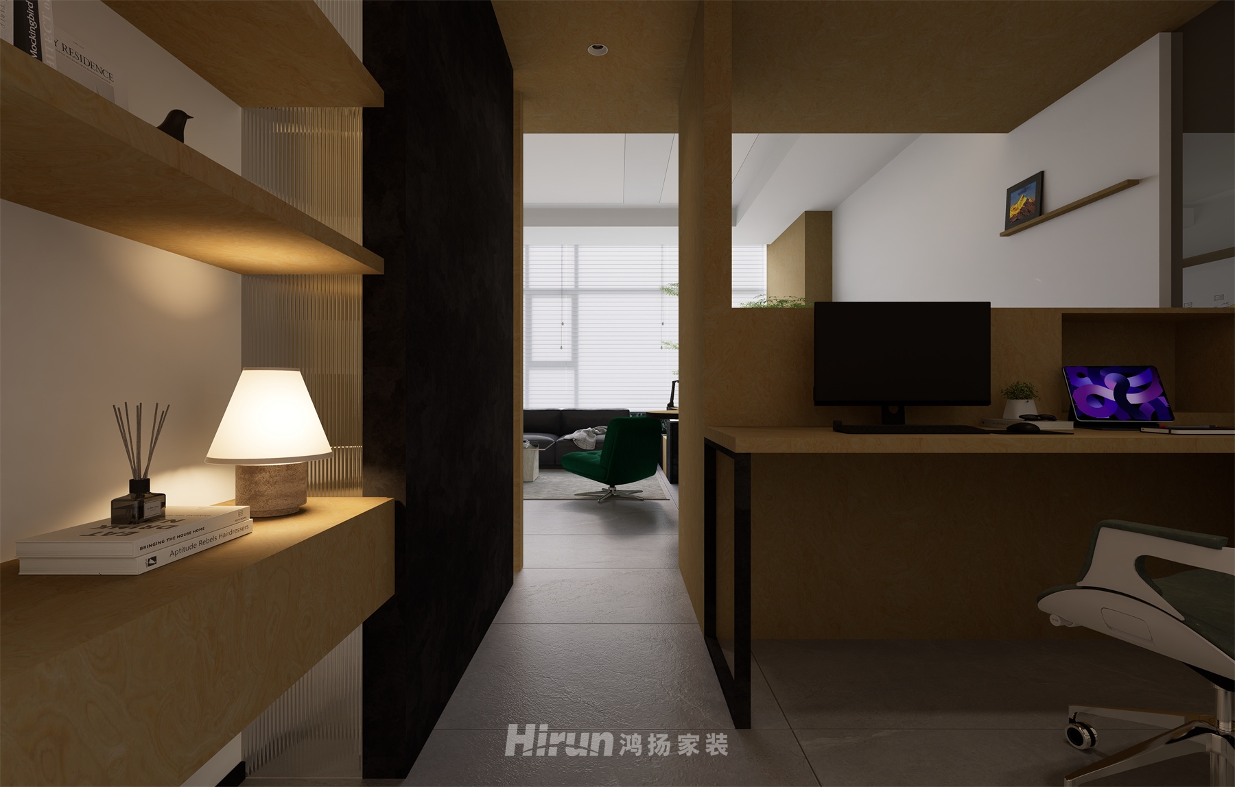 工作室30㎡北歐之光寫字樓 裝修案例效果圖-4