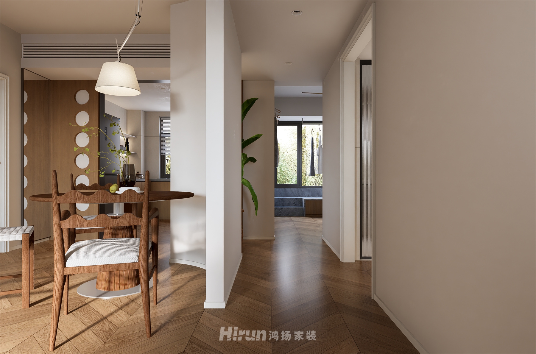 日盛湖湘悅府100㎡復古風潮三居室 裝修案例效果圖-13