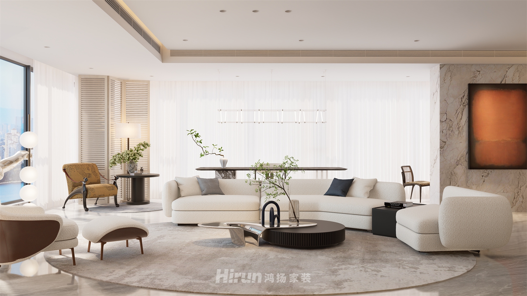 旭輝鉑悅湘江270㎡新裝飾主義大平層 裝修案例效果圖-5