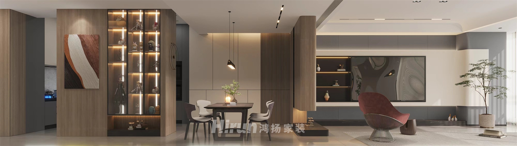 梅溪湖紫闕臺298㎡雅致現代大平層 裝修案例效果圖-1