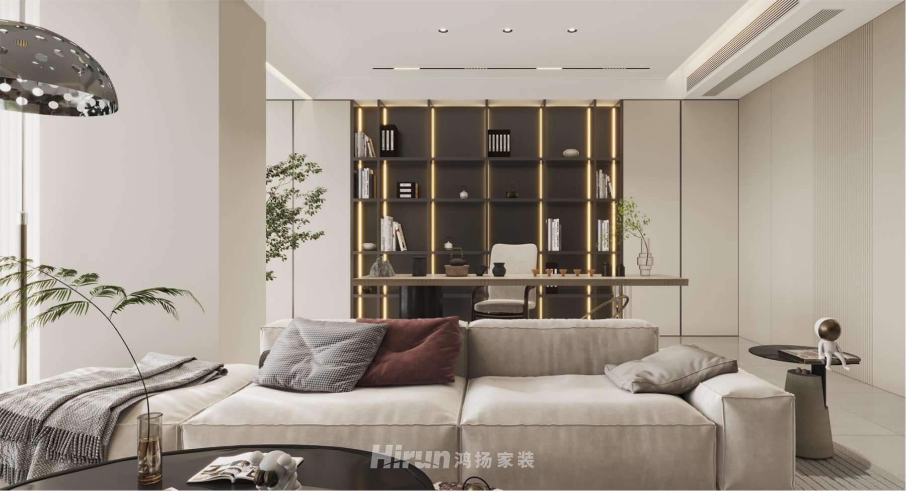 梅溪湖紫闕臺298㎡雅致現代大平層 裝修案例效果圖-3