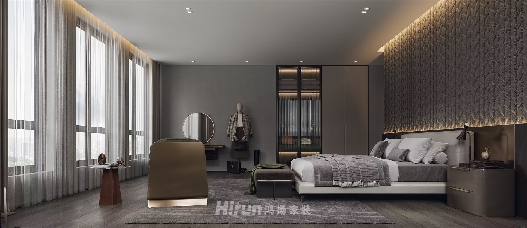 長沙總部基地1200㎡新裝飾主義別墅 裝修案例效果圖-12