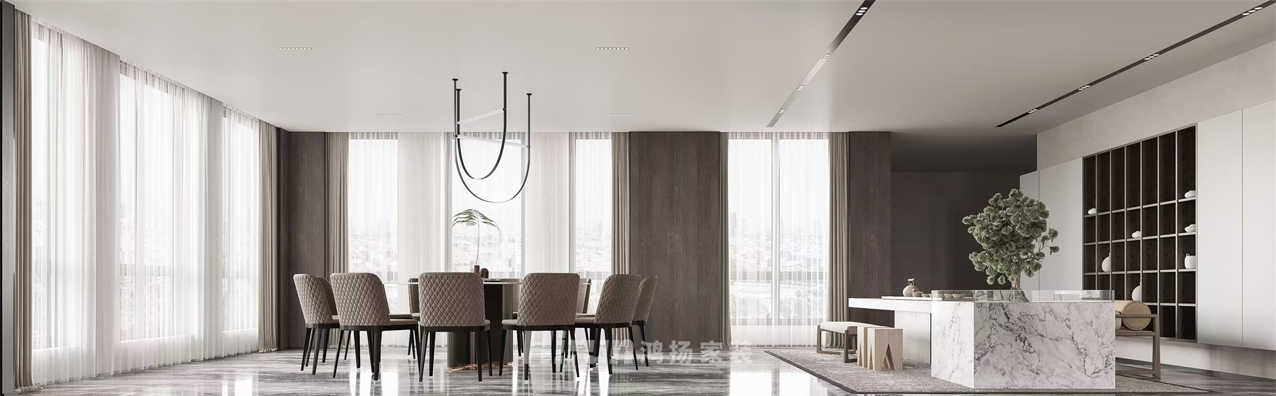 長沙總部基地1200㎡新裝飾主義別墅 裝修案例效果圖-10