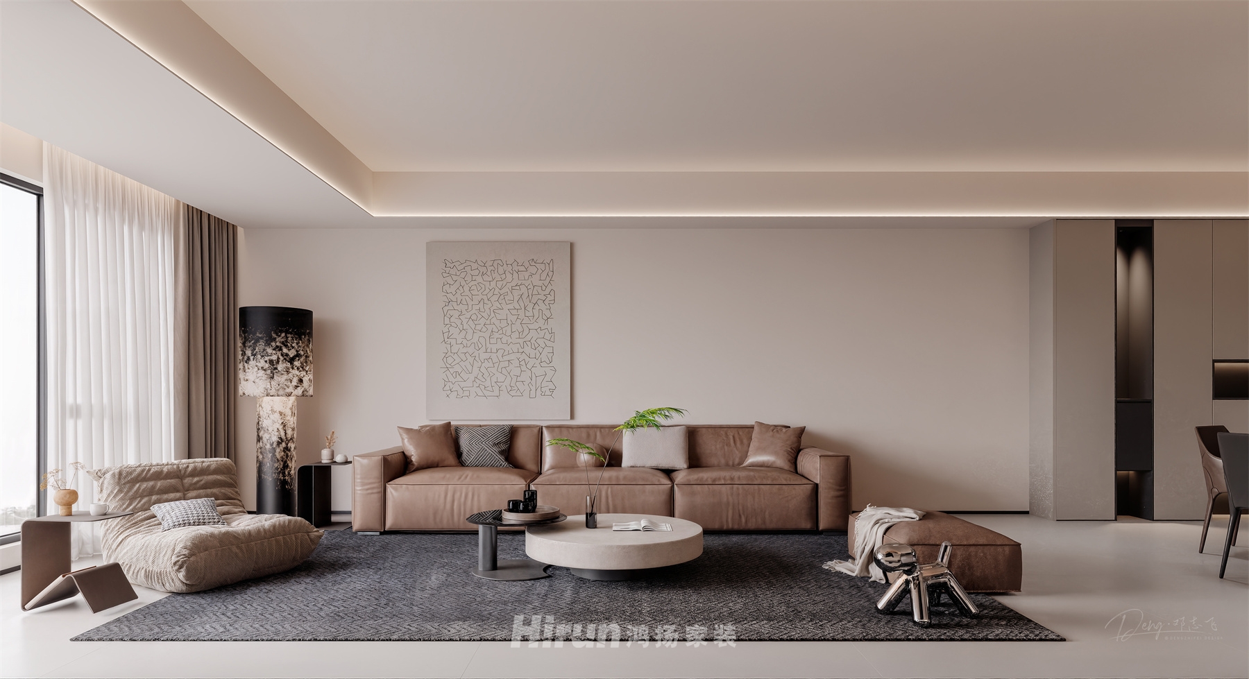 中建鈺山湖140㎡雅致現代四居室 裝修案例效果圖-4