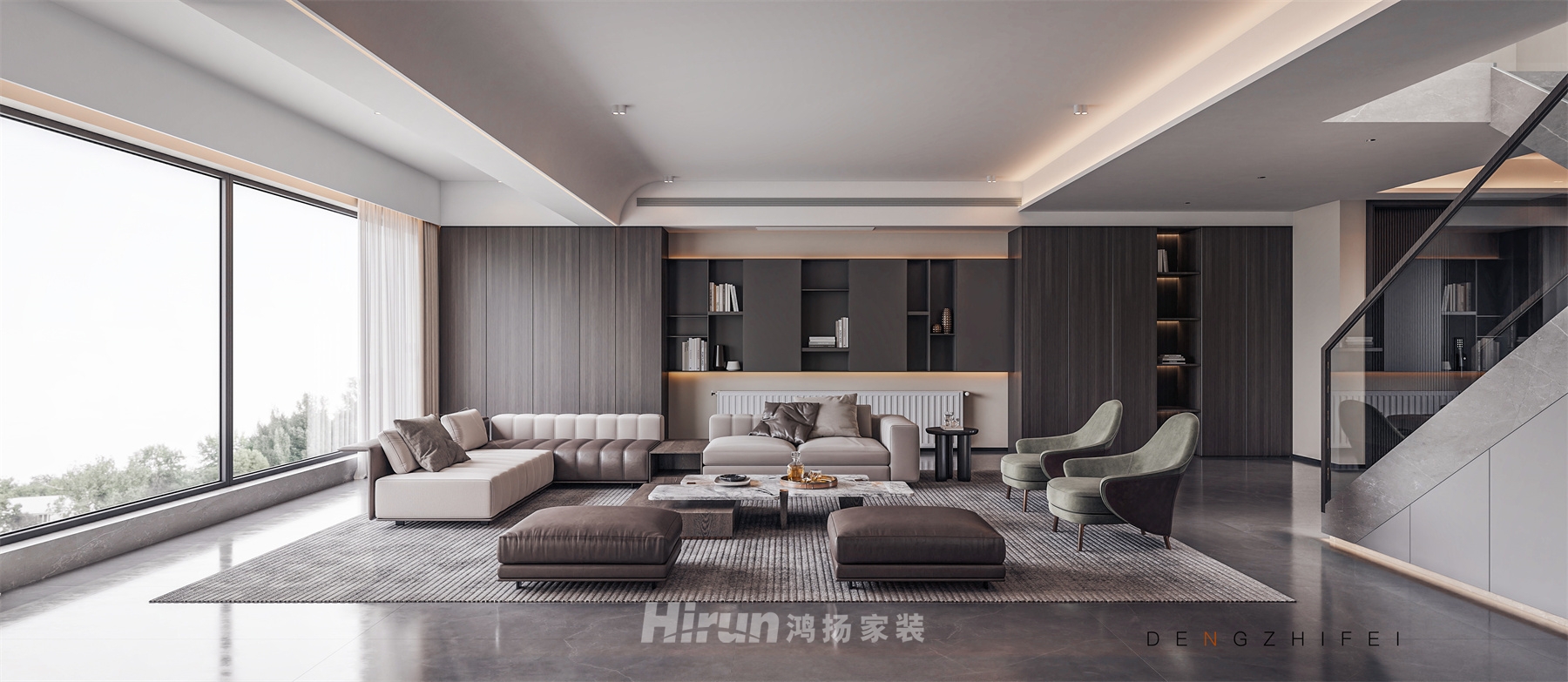 新城明昱東方152㎡雅致現代復式 裝修案例效果圖-1