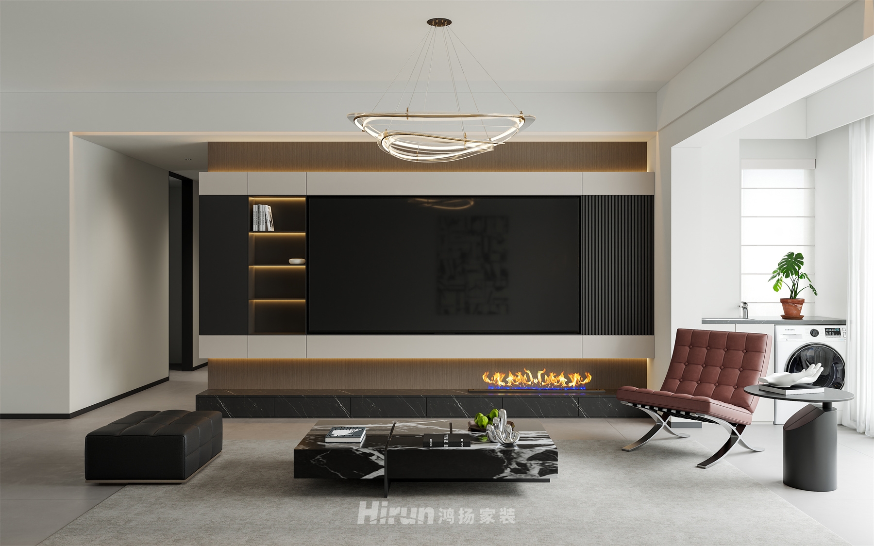 御江府128㎡雅致現代四居室 裝修案例效果圖-2