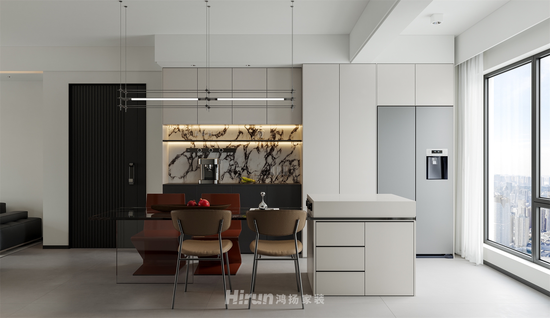 御江府128㎡雅致現代四居室 裝修案例效果圖-6