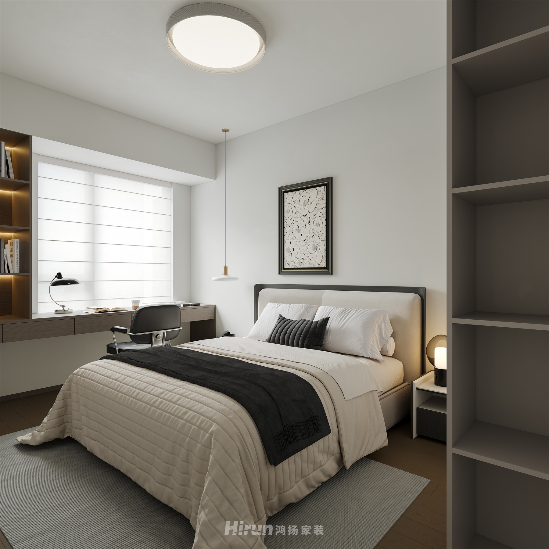 御江府128㎡雅致現代四居室 裝修案例效果圖-4