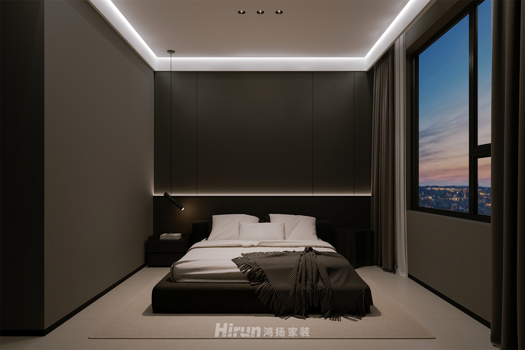 自建房125㎡雅致現代三居室 裝修案例效果圖-5