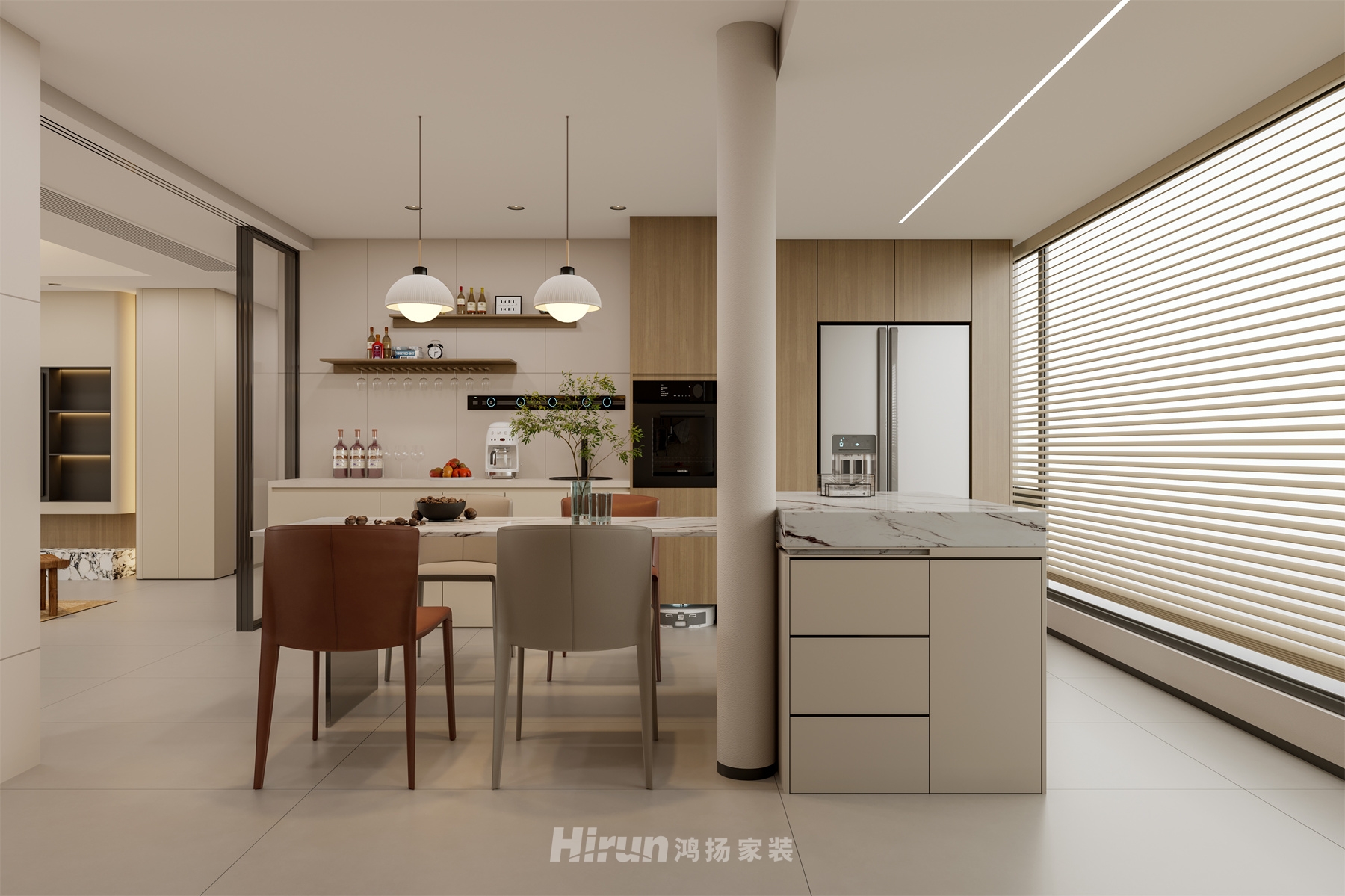 青春里鉑樾府165㎡北歐之光五居室 裝修案例效果圖-7