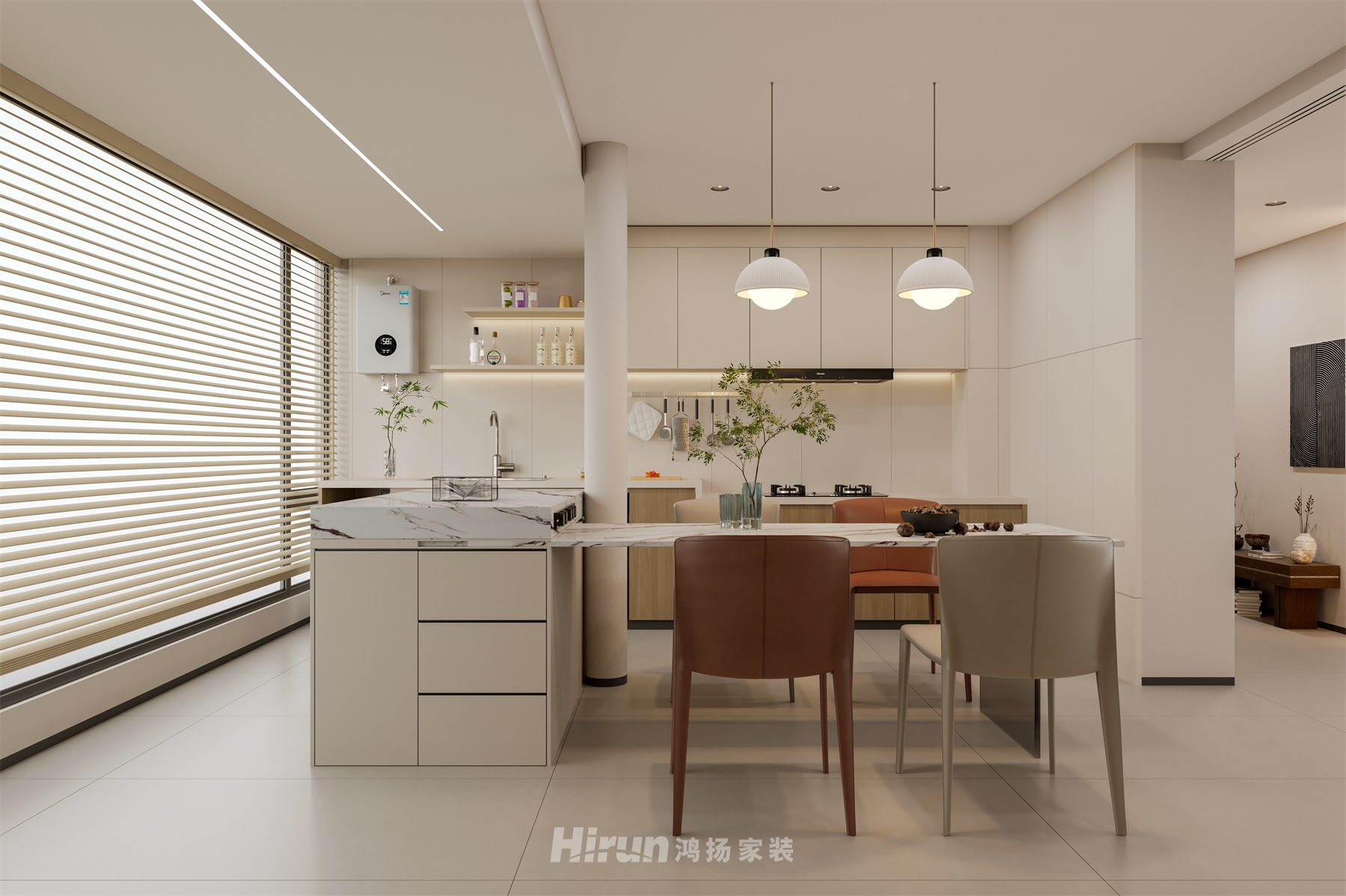 青春里鉑樾府165㎡北歐之光五居室 裝修案例效果圖-6