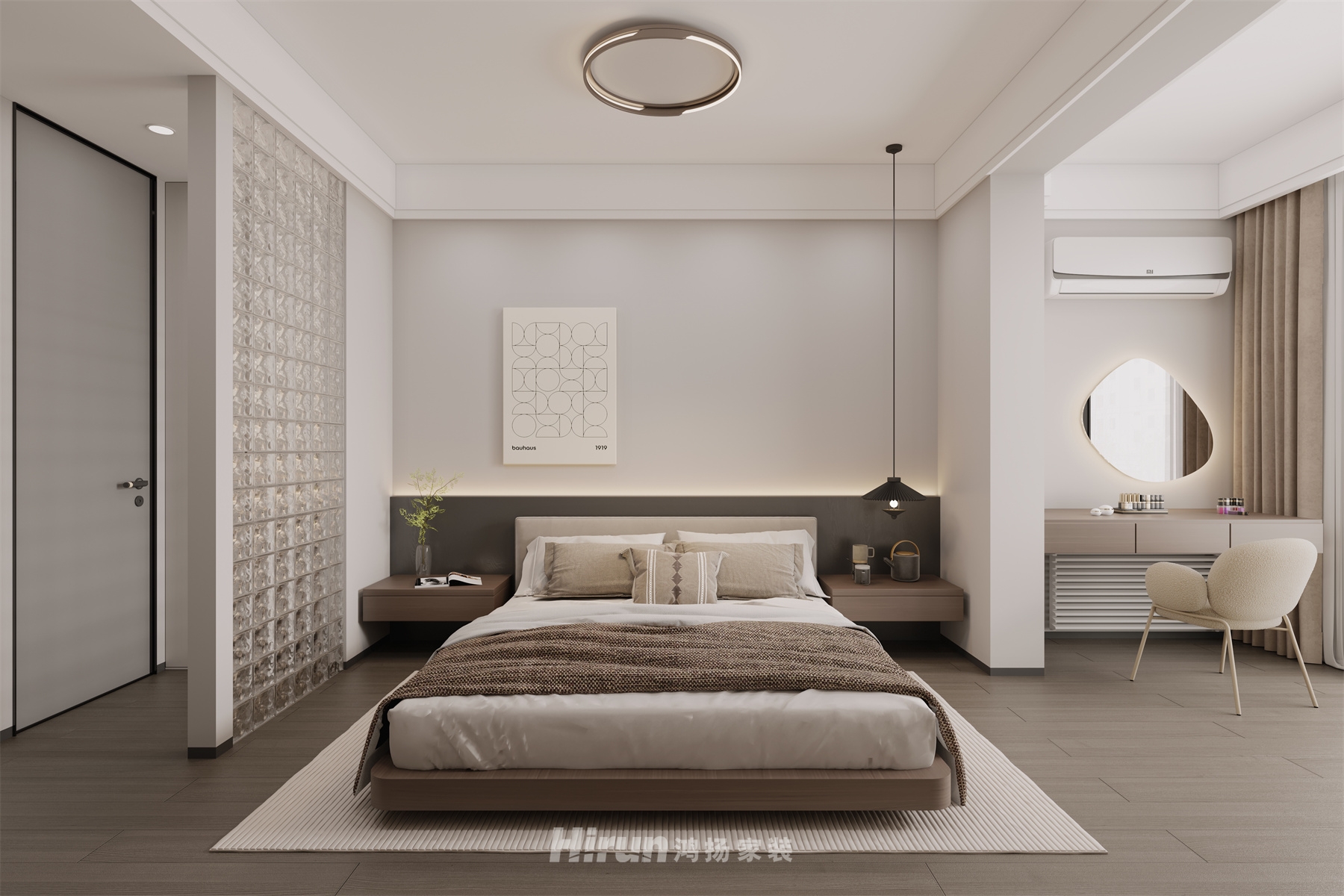 吾悅廣場162㎡雅致現代復式 裝修案例效果圖-3