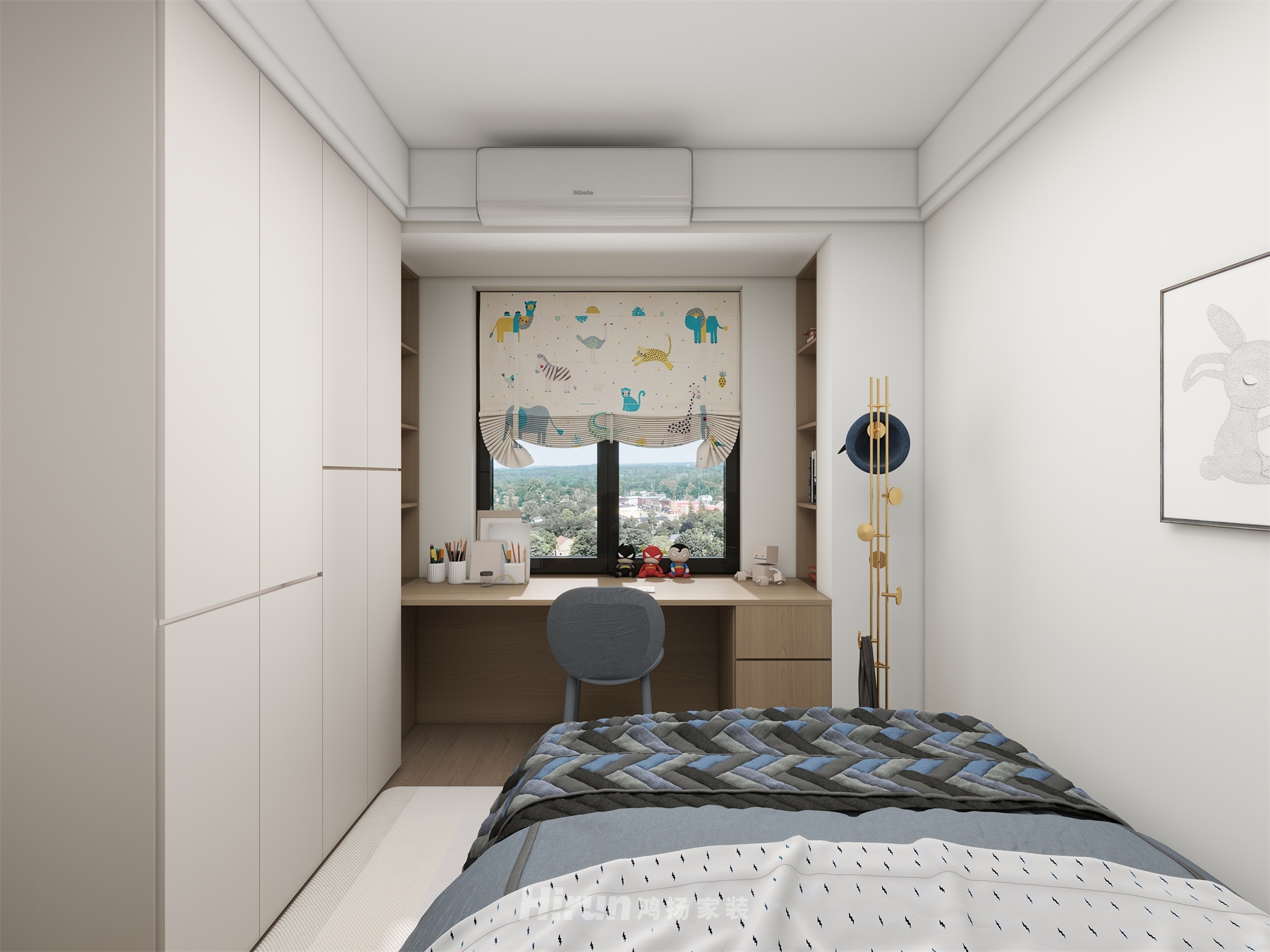 吾悅廣場162㎡雅致現代復式 裝修案例效果圖-7