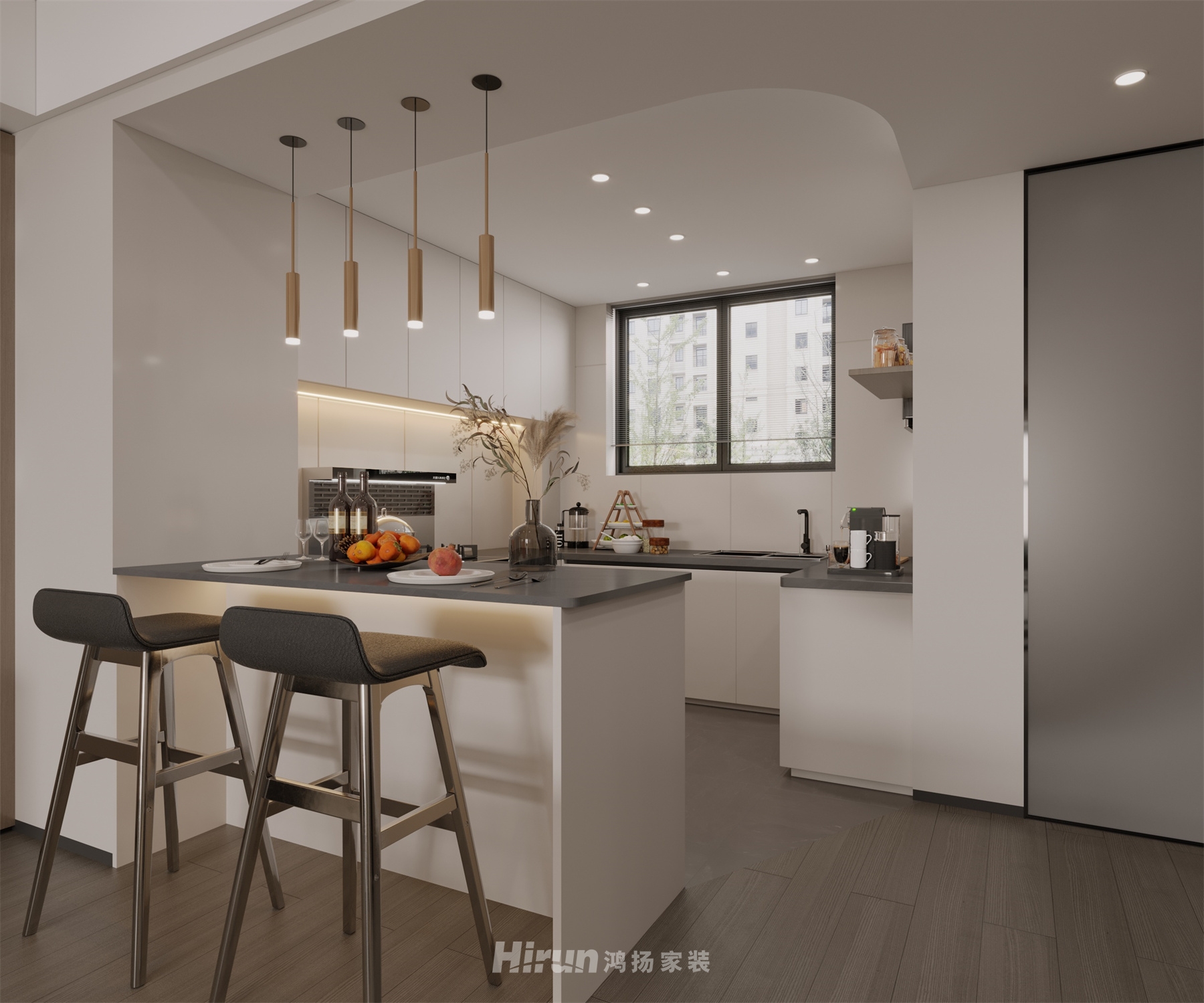 吾悅廣場162㎡雅致現代復式 裝修案例效果圖-6