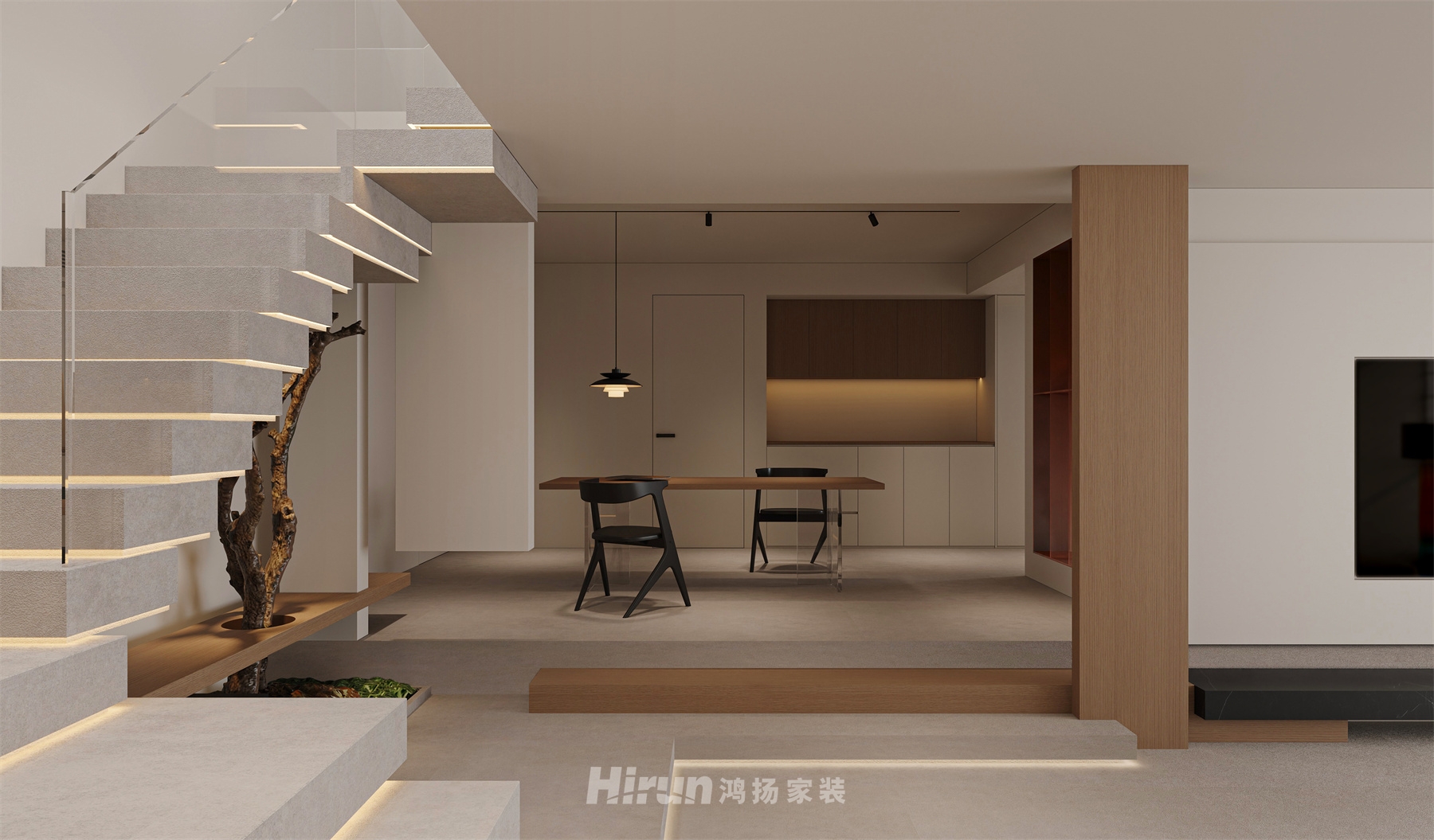 《幾何生長》280㎡雅致現代復式 裝修案例效果圖-8