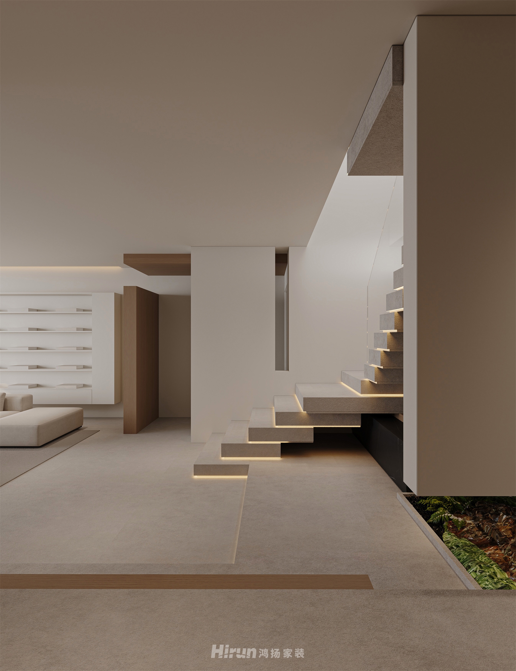 《幾何生長》280㎡雅致現代復式 裝修案例效果圖-16