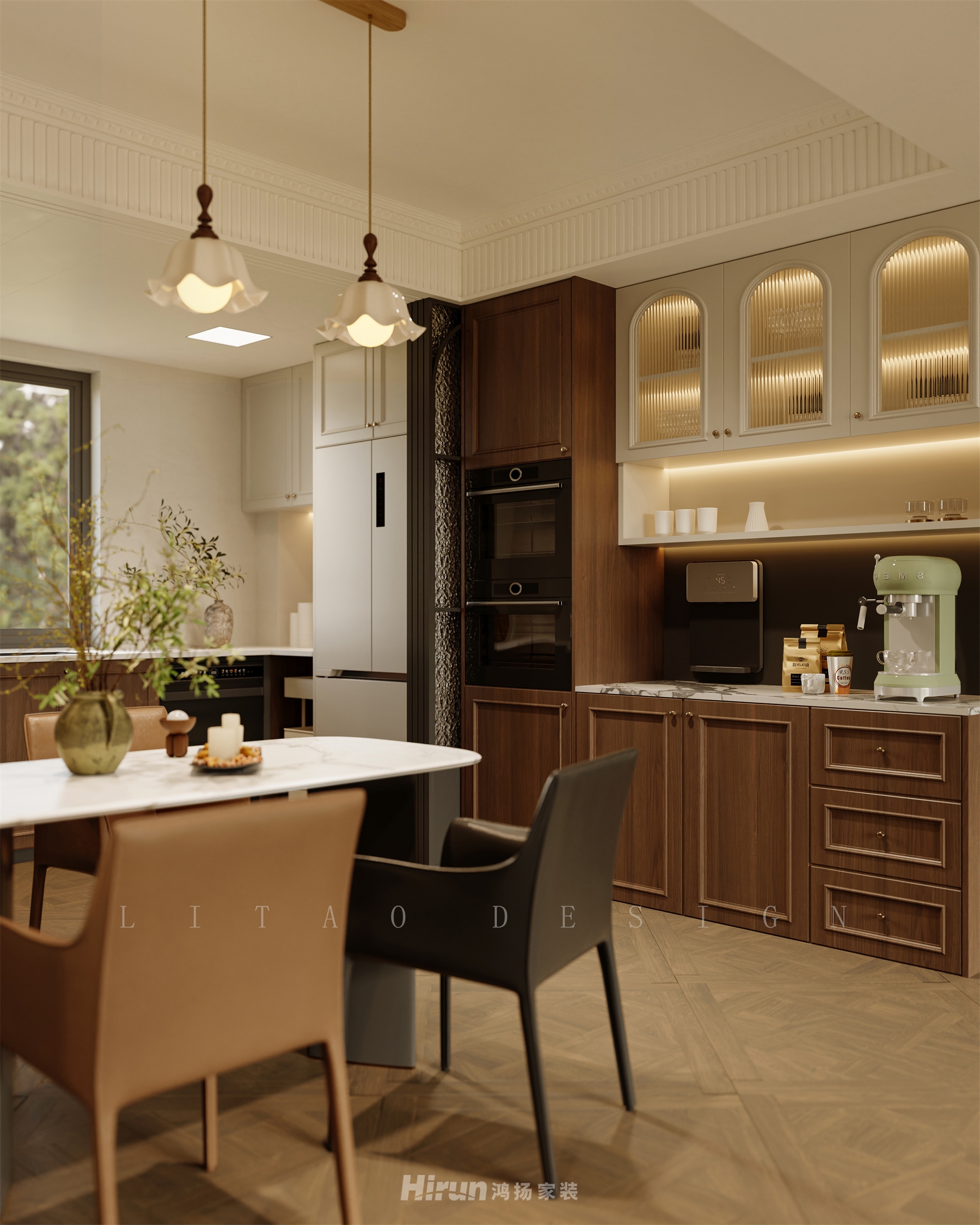 龍湖云河頌140㎡復古風潮四居室 裝修案例效果圖-6