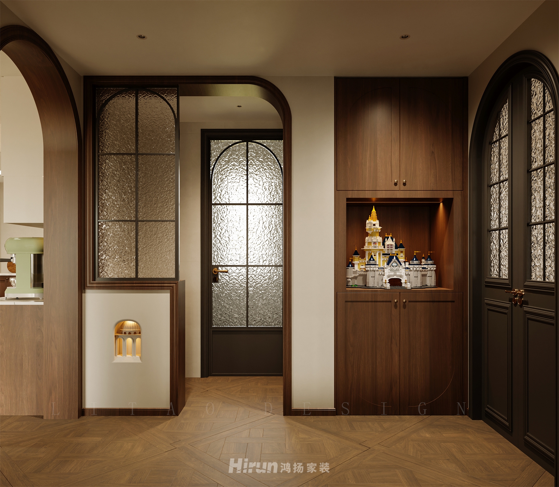 龍湖云河頌140㎡復古風潮四居室 裝修案例效果圖-9