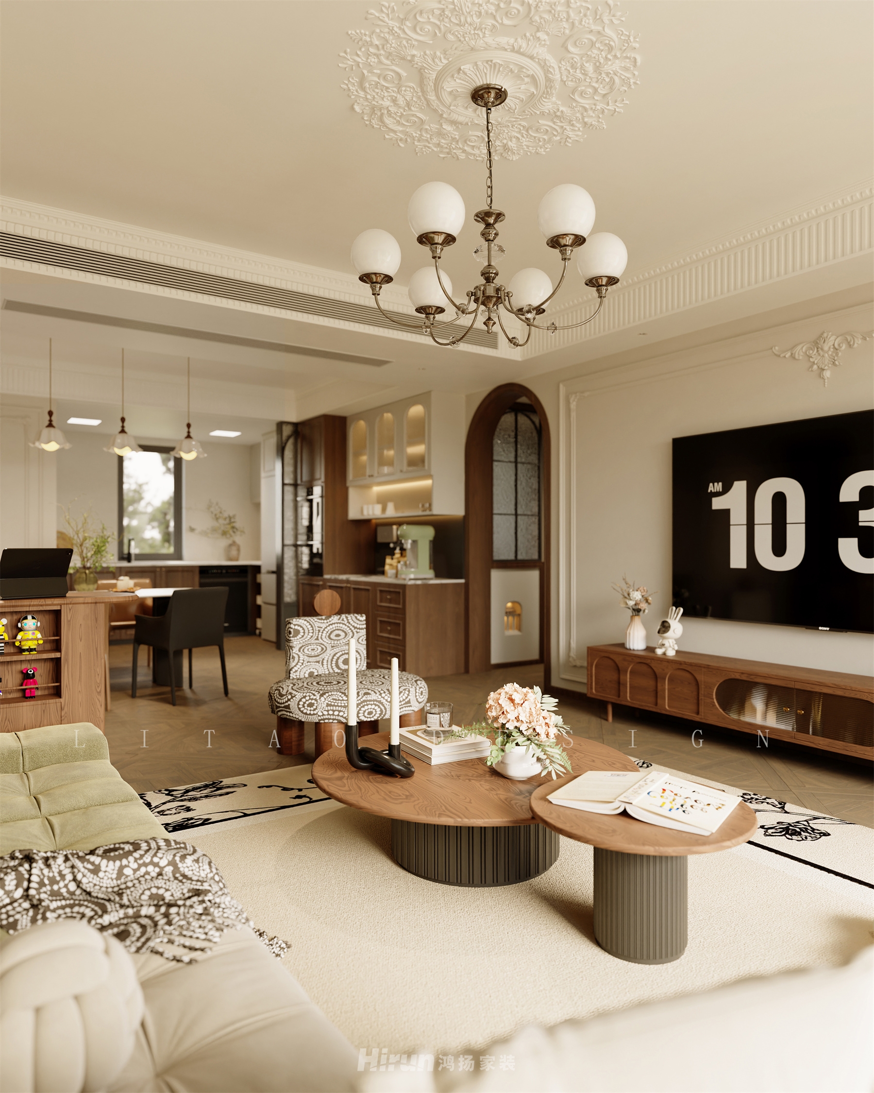 龍湖云河頌140㎡復古風潮四居室 裝修案例效果圖-8