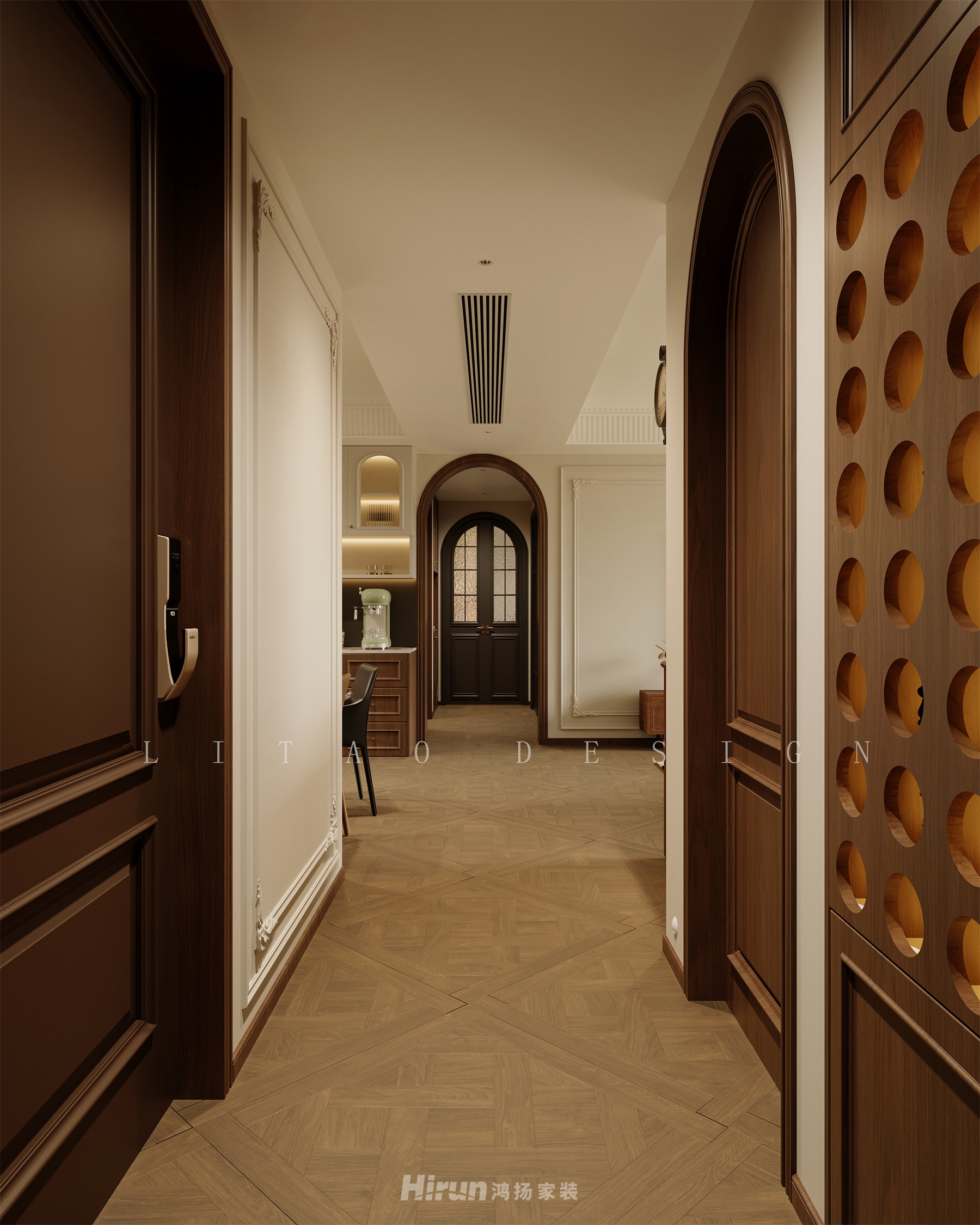 龍湖云河頌140㎡復古風潮四居室 裝修案例效果圖-10