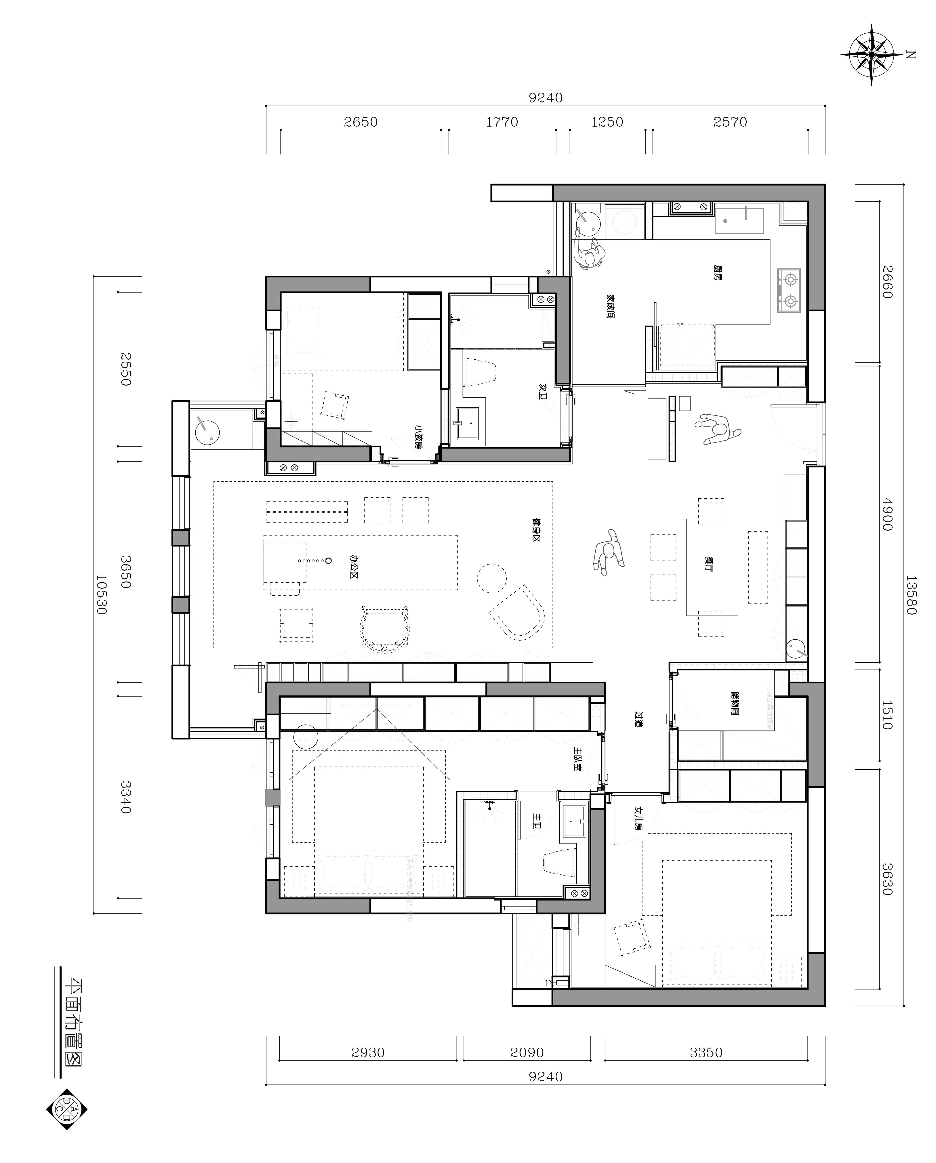 《“間”》120㎡北歐之光三居室 裝修案例實景圖-6
