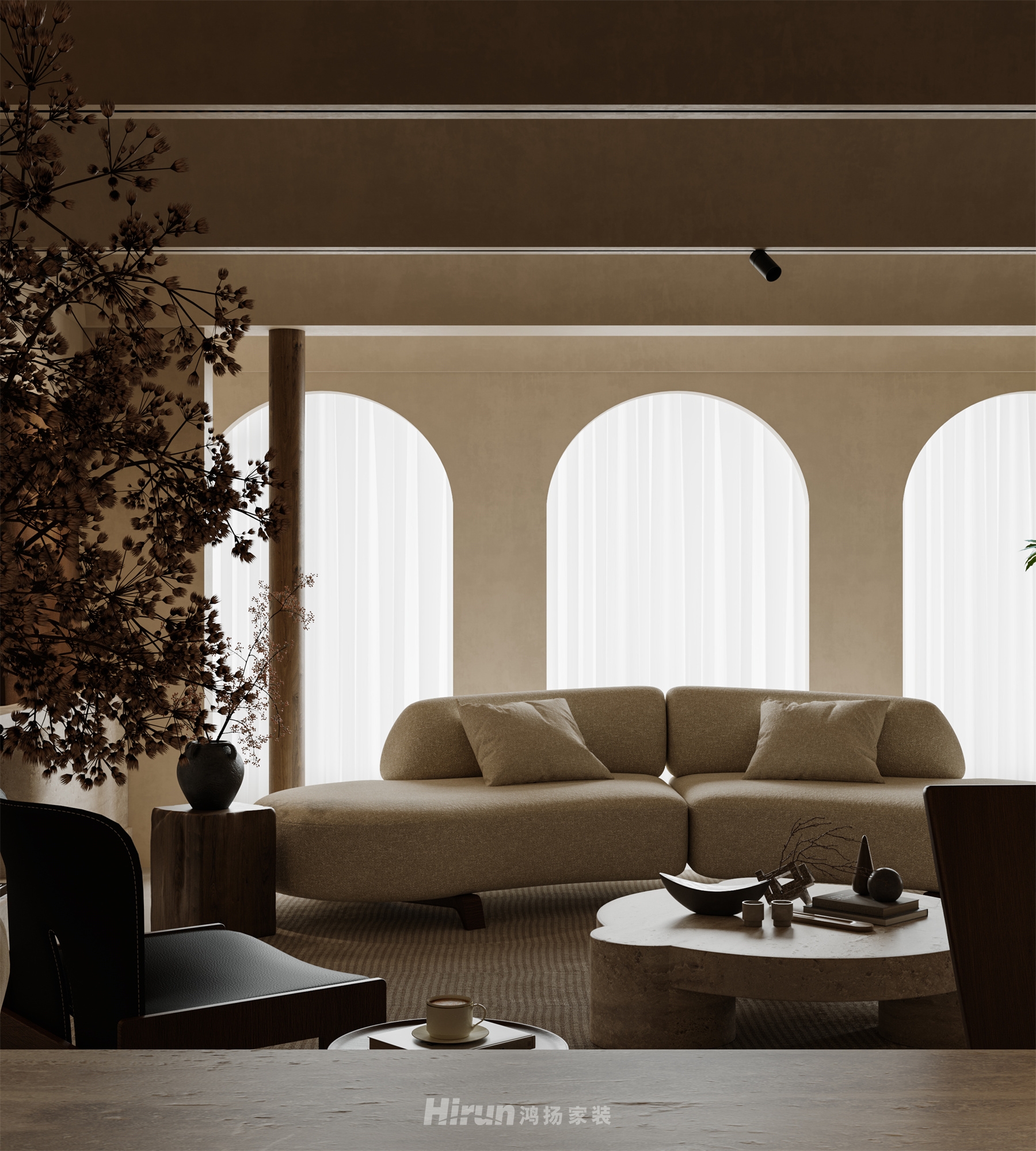 《蝶》160㎡藝術(shù)室界四居室 裝修案例效果圖-9