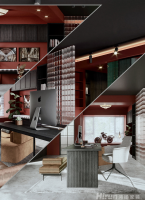 100平方家裝效果圖，鴻揚家裝以勃艮第紅演繹中古風潮